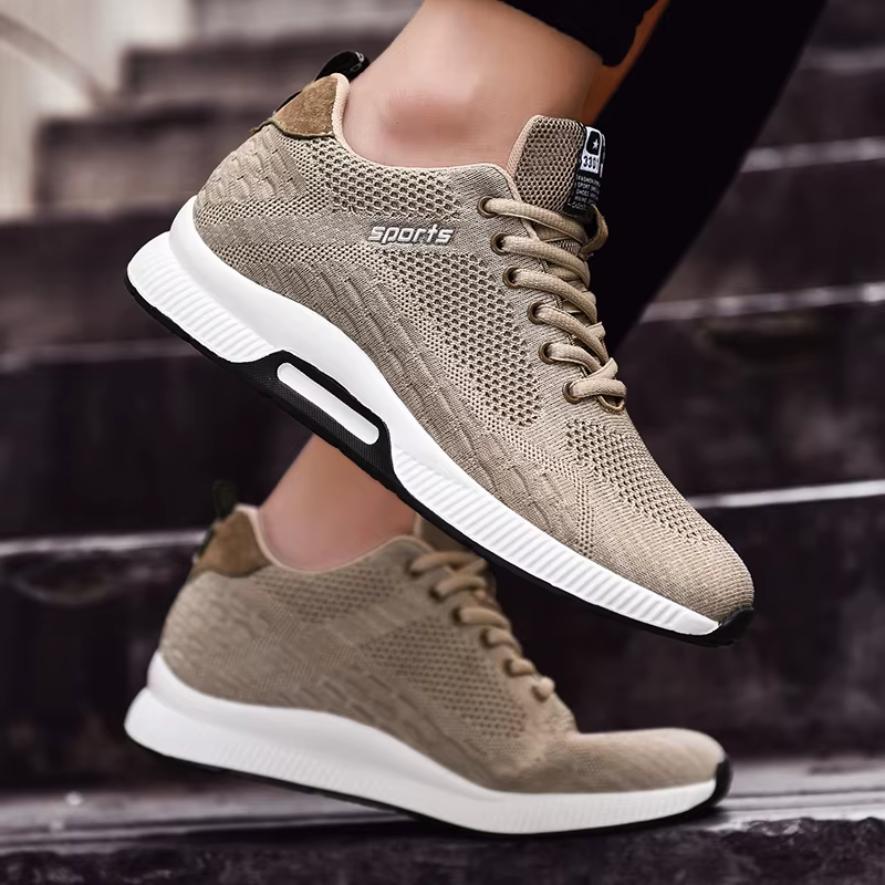 Chaussures de sport respirantes à talon compensé invisible pour hommes, hauteur accrue de 6-8 cm