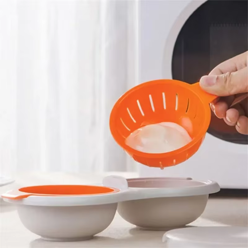 Poacher à œufs au micro-ondes, parfait, Double tasse, chaudière à œufs facile, moule à œufs à ressor