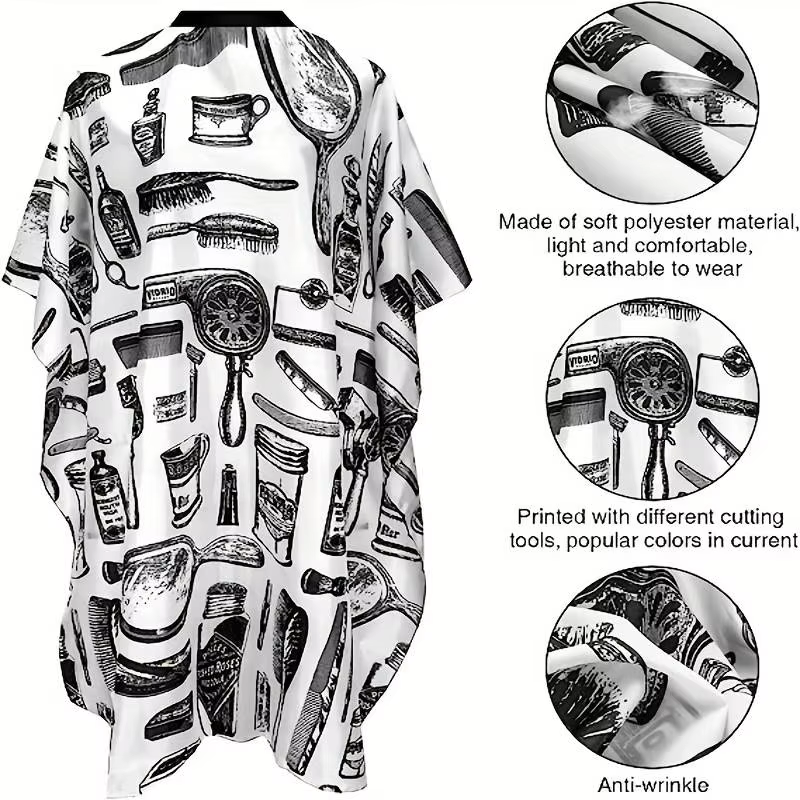 Tablier de coupe de cheveux professionnel, Cape de barbier pour Salon de coiffure, tissu imperméable