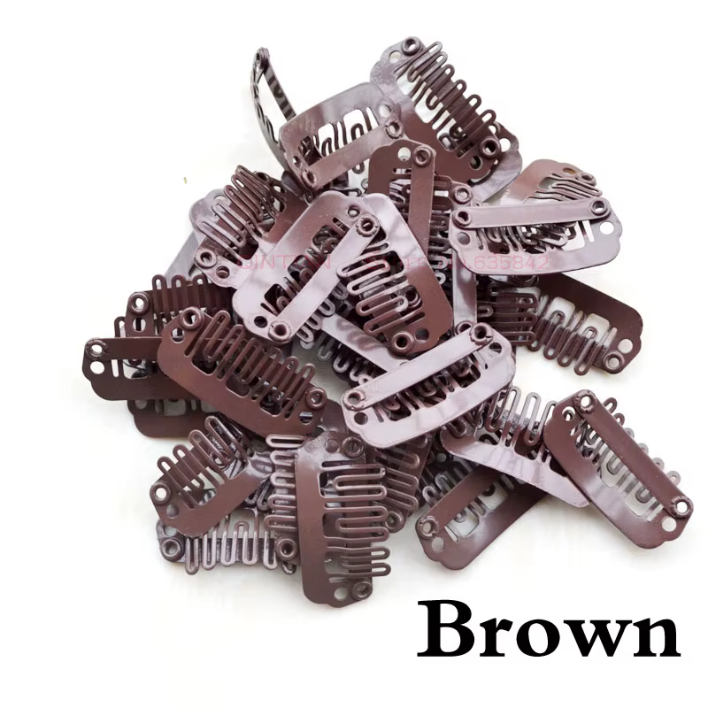 Mini pinces pour extension de cheveux, 100 pièces, 23mm, peignes en acier inoxydable, pour perruque,