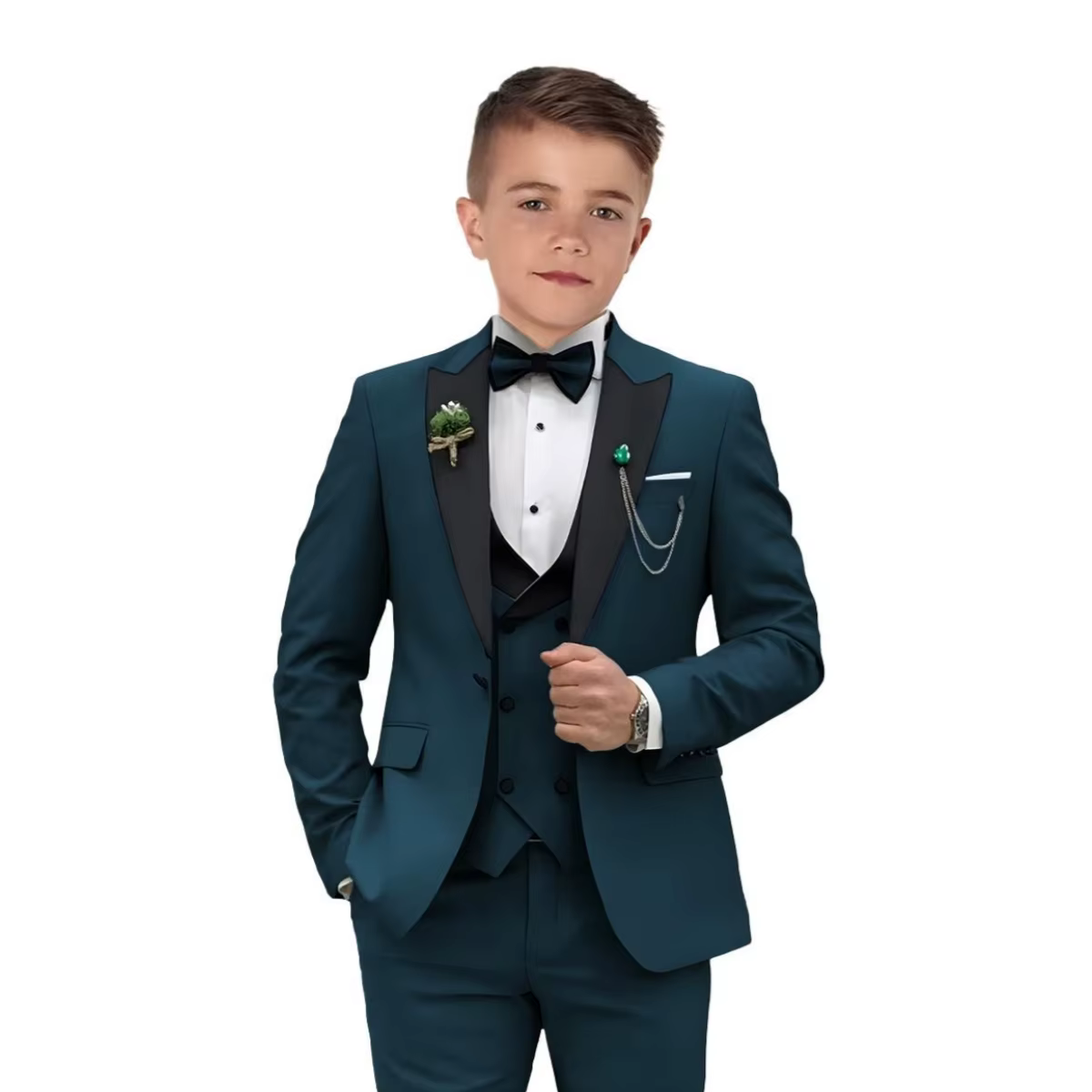 Ensemble de costumes pour enfants de 2 à 14 ans, 4 pièces, bouton unique, costumes formels, Blazer, 