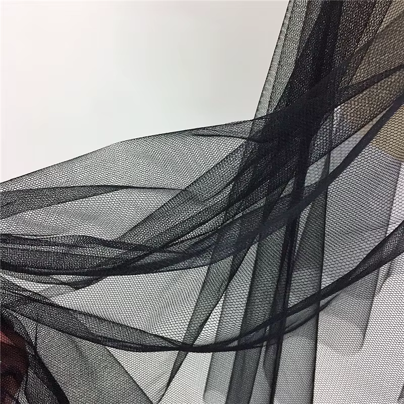 Jupon d'été longue couche transparente, Tulle noir et blanc, jupe en maille et dentelle, sous-jupe p