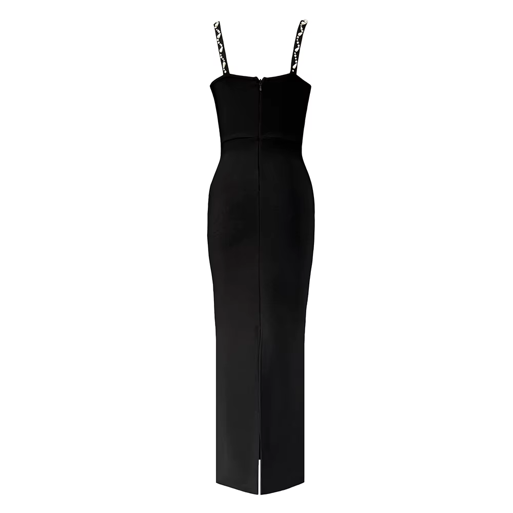 Femmes élégantes perles robe de pansement Spaghetti sangle moulante vêtements Club fête robes de soi