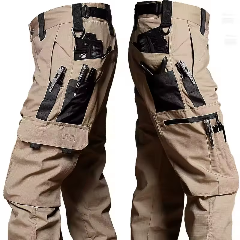 Pantalon de travail multi-poches pour hommes, imperméable, jambe droite, Cargo, résistant à l'usure,