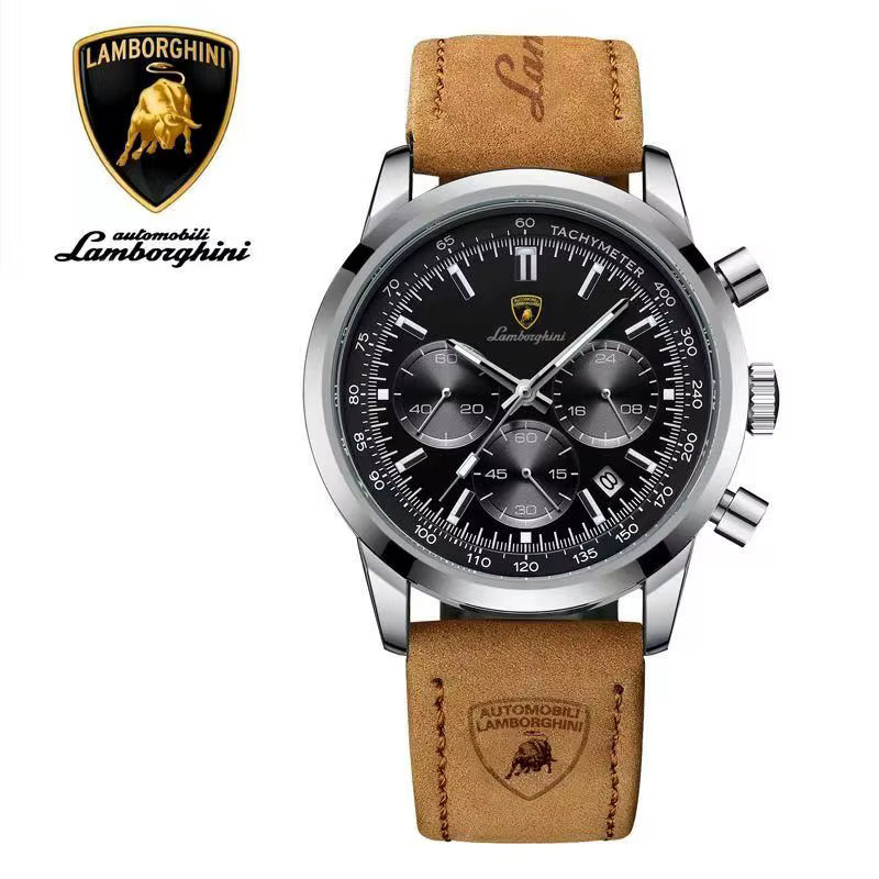 Montre multifonctionnelle Lamborghini 921 pour homme et femme avec calendrier, montre à quartz, lumi