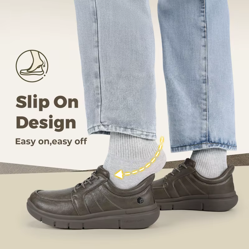 FitVille – chaussures larges à enfiler pour hommes, chaussures Oxford légères et décontractées, bask