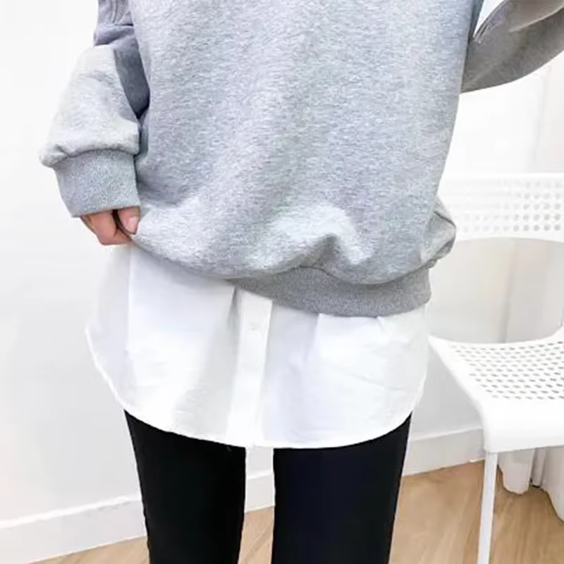 Sous-jupe détachable pour femmes, fausse chemise, jupe irrégulière, chemisier à queue, extension en 