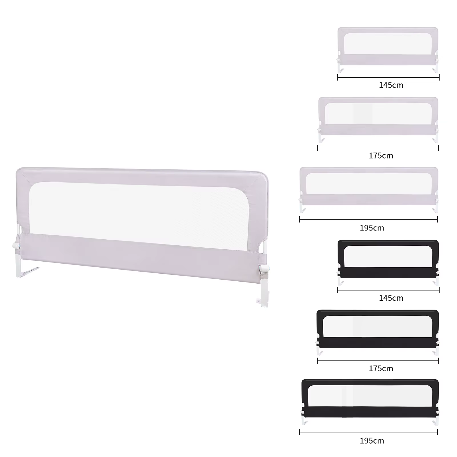 Barrière de lit portable pour enfants 180/200 x 65 cm, pliable et portable, barrière de sécurité ant