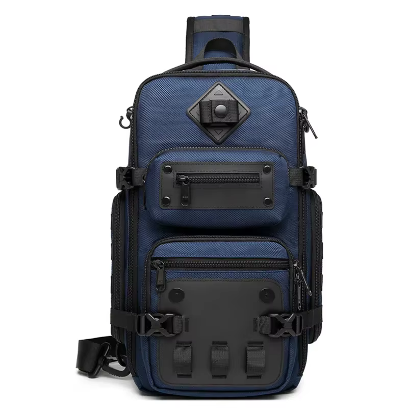 Ozuko sacs de ventre sac de poitrine pour hommes en plein air tactique une épaule sac à bandoulière 