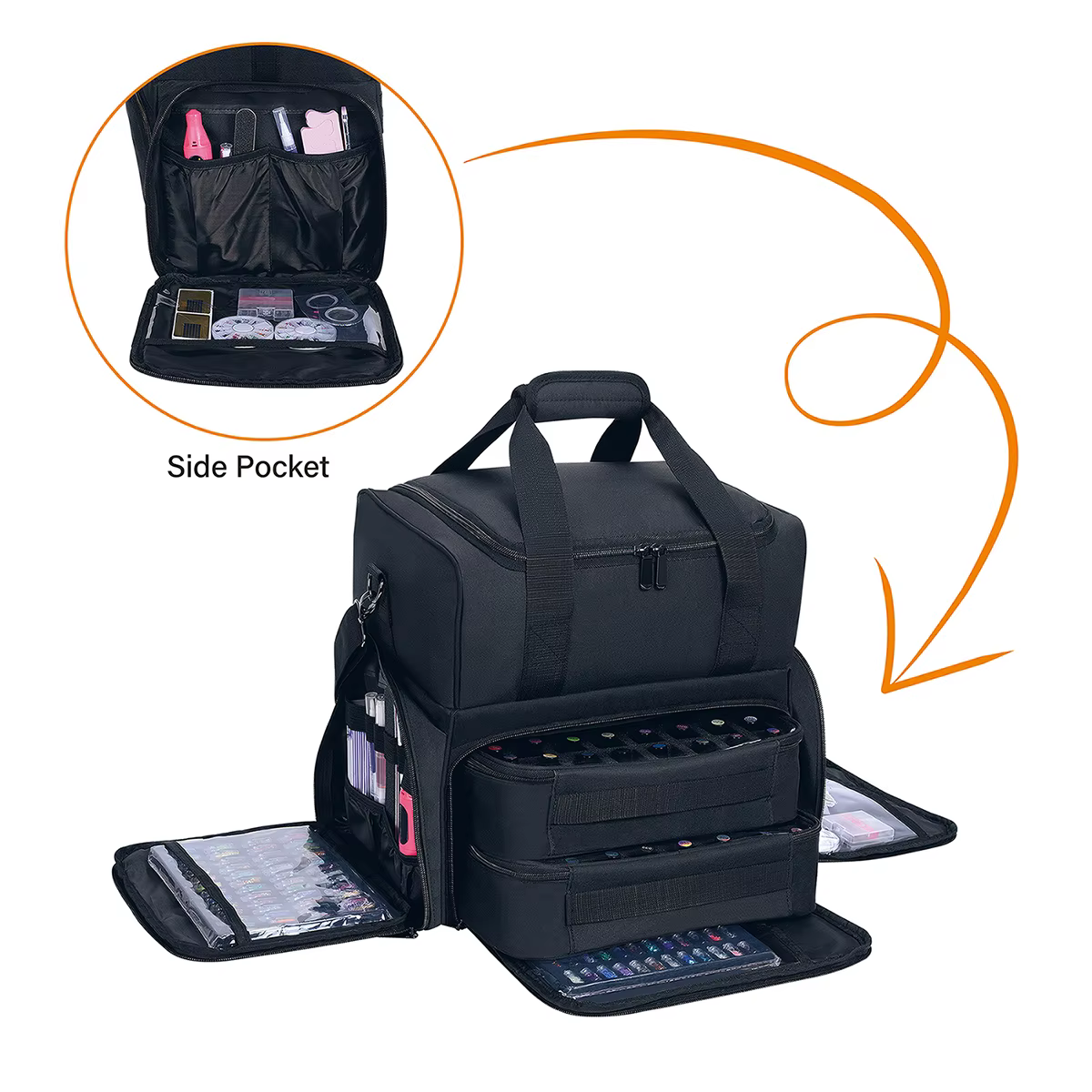 Étui de rangement de vernis à ongles de grande capacité, 80 bouteilles, rangement de voyage Portable