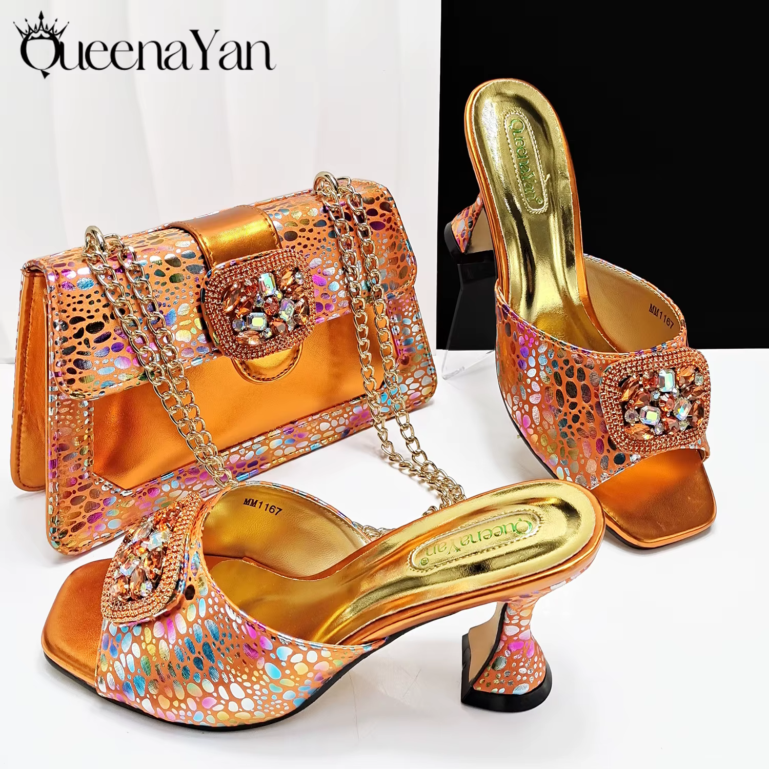 EnaYan-Ensemble de sac assressentipour dames, sandales carrées, chaussures Parker, pompe de fête de 
