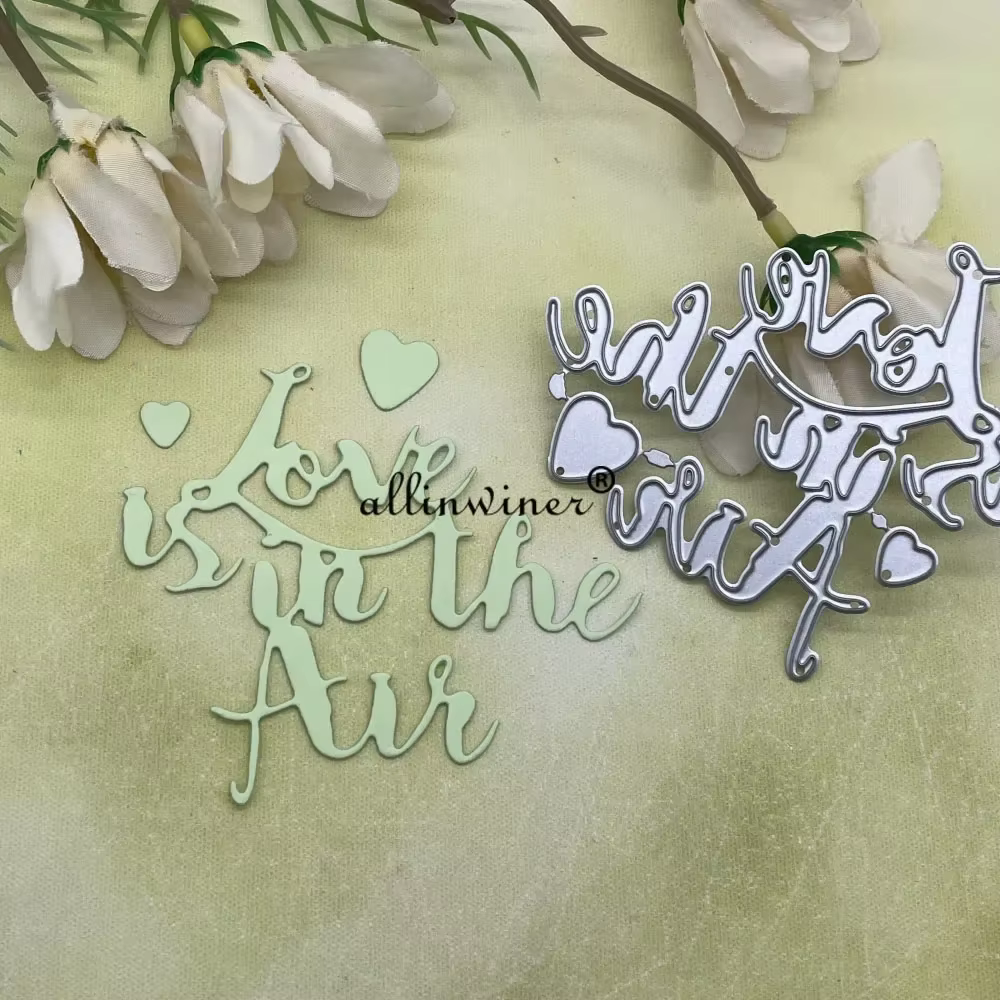 Matrices de découpe en métal « Love is in the Air », pochoirs pour scrapbooking, album, fabrication 