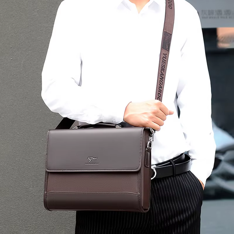 Porte-documents en cuir PU pour hommes, sac à main de styliste, mode Business, messager à bandoulièr