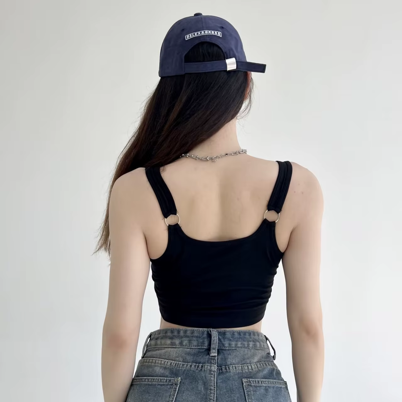 Haut court avec coussretours pour femme, ourlet irrégulier, mince, précieux, Y, décontracté, sexy, b