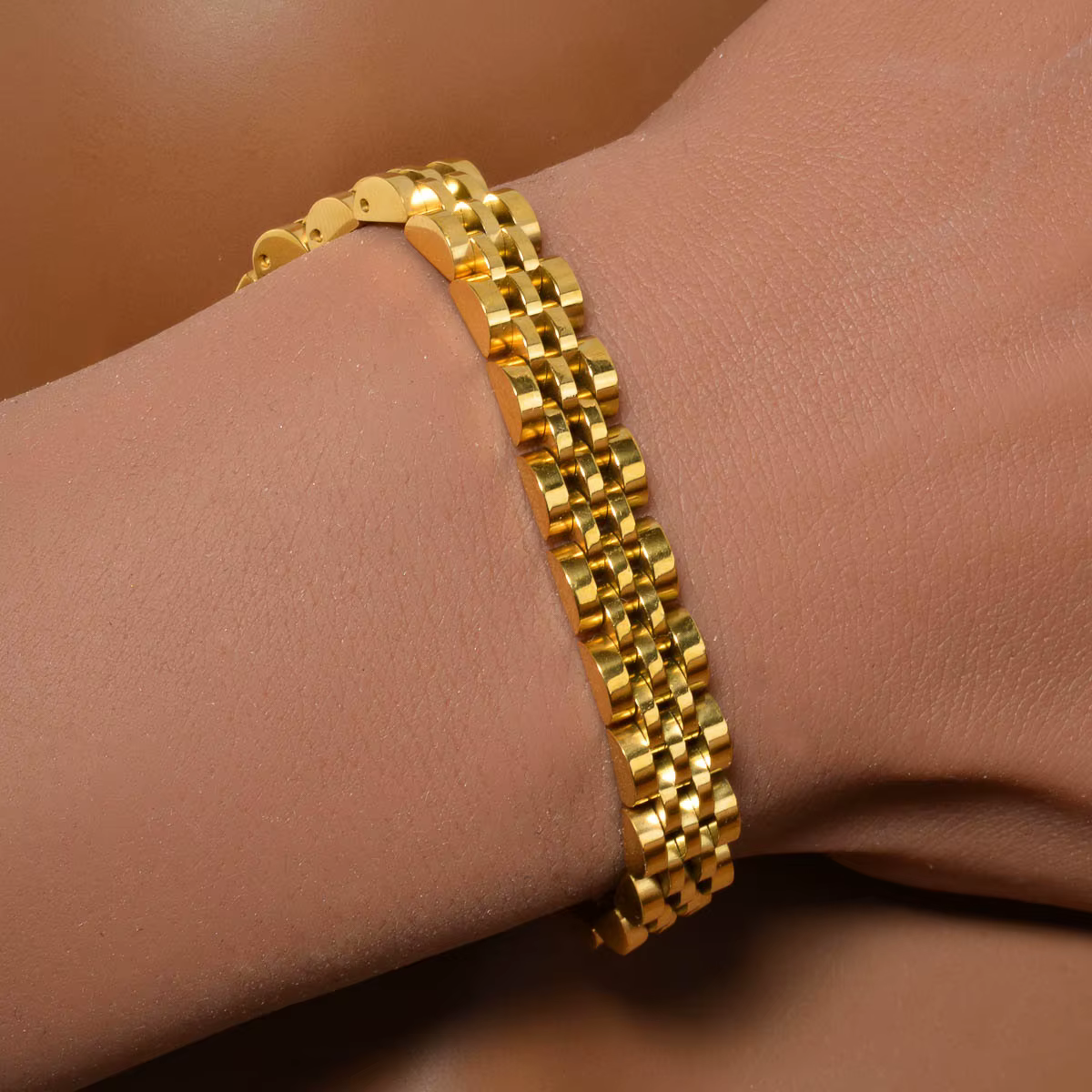Bracelet en Acier Inoxydable pour Homme et Femme, 1 Pièce, Large de 8mm, Design Simple Classique, Hi
