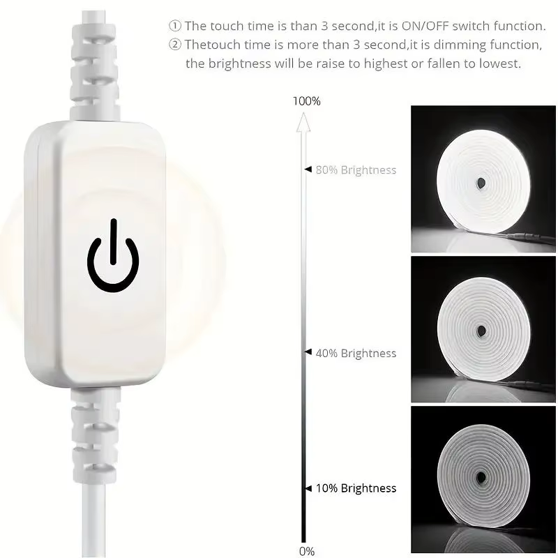 Bande lumineuse LED avec capteur tactile, 5V, USB, variable, étanche, bande Flexible, rétro-éclairag