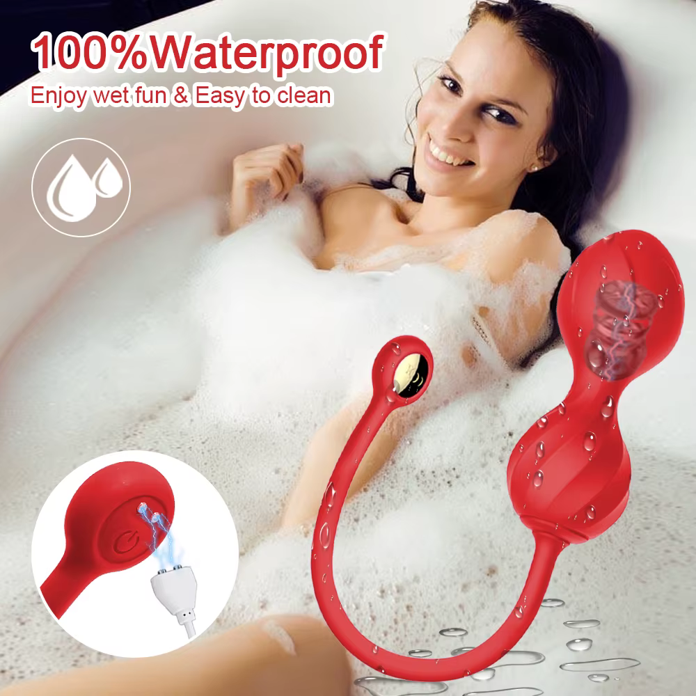 Andrea Vagina-Vibromasseur télécommandé pour femme, boule de Kegel, Bluetooth, point G, vêtements po