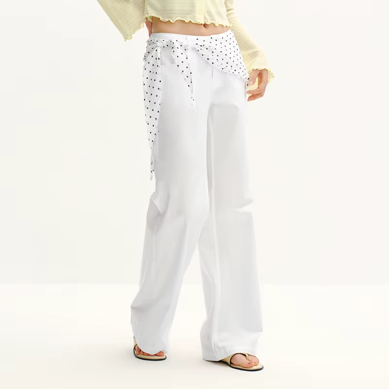 Pantalon femme Semir Polka 2026 à pois, coupe ample évasée, style urbain décontracté, doux et confor