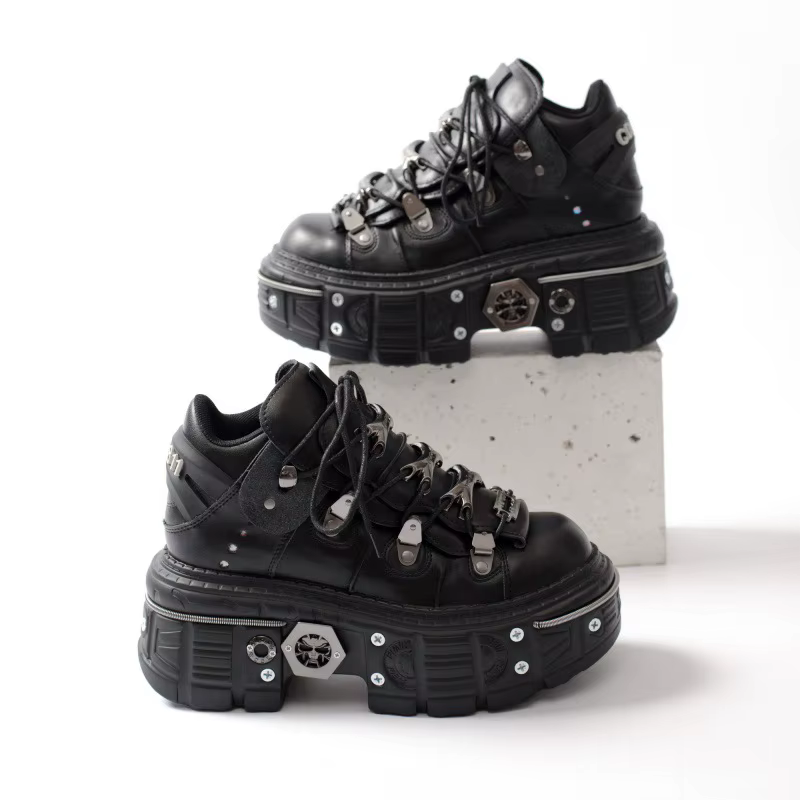 Chaussures à plateforme russe en métal lourd pour femmes et hommes, Punk, augmente la hauteur, papa,