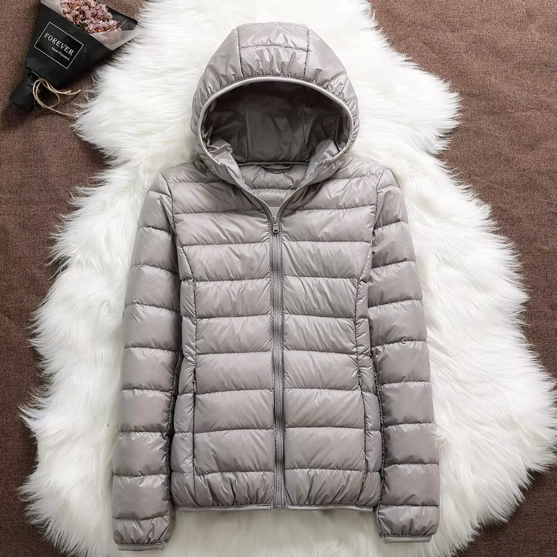 Doudounes à capuche ultralégères pour femmes, 2023 duvet de canard blanc, parkas pliables décontract