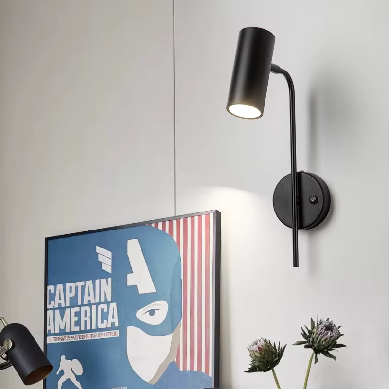Applique murale rotative moderne salon fond mur LED lumière chambre chevet lumière allée longue pôle