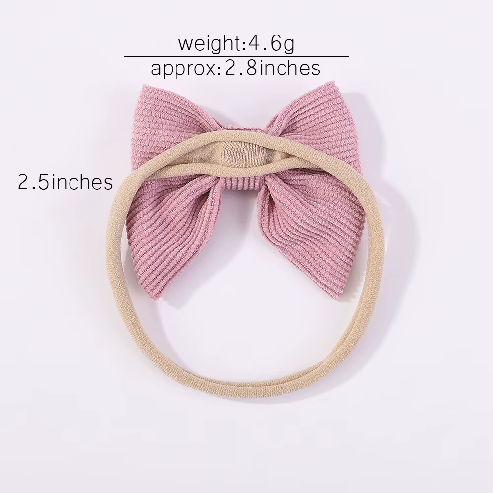 Bandeaux élastiques doux pour bébé fille, bandeaux en Nylon tricotés avec nœud papillon, 5 pièces/en