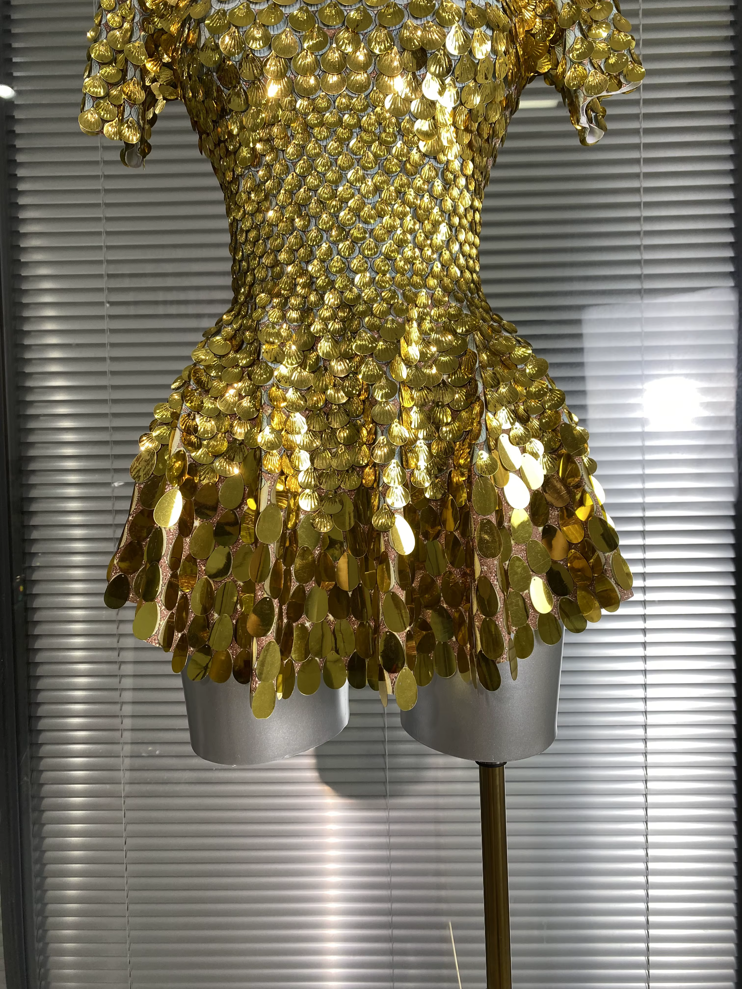 Mini robe Sexy à manches courtes pour femmes, extensible, or, argent, paillettes scintillantes, Cost