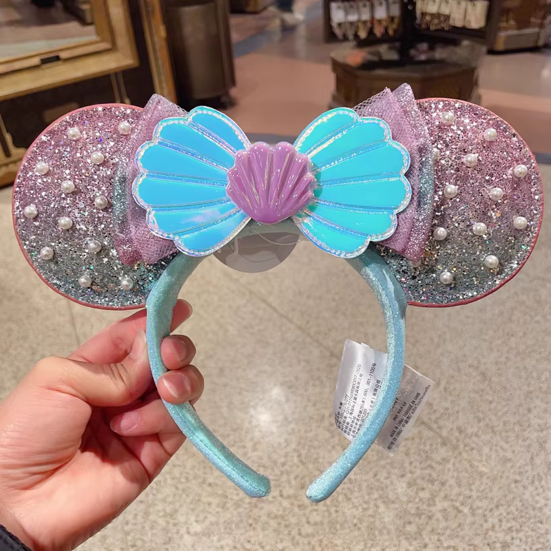 Bandeau princesse Disney Mickey oreille raiponce neige blanche, nœud à paillettes, cerceau pour chev