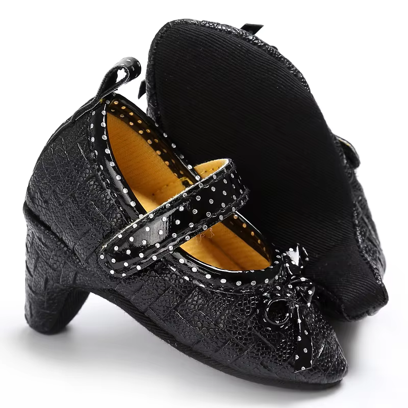 Chaussures classiques pour nouveau-né, en tissu antidérapant, à talons hauts pour filles, chaussures