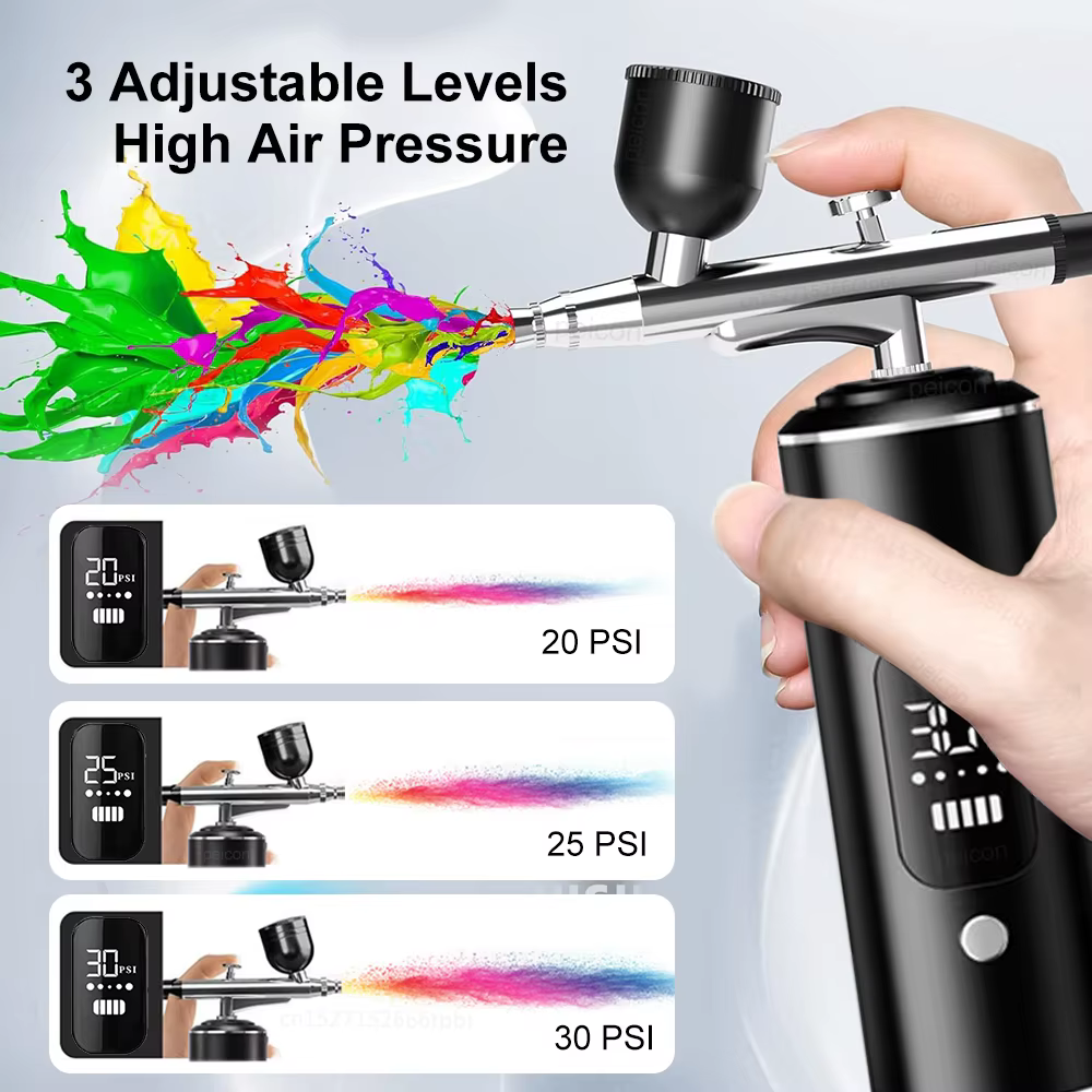 Aérographe avec compresseur Portable aérographe peinture Mini pistolet de pulvérisation pour peintur