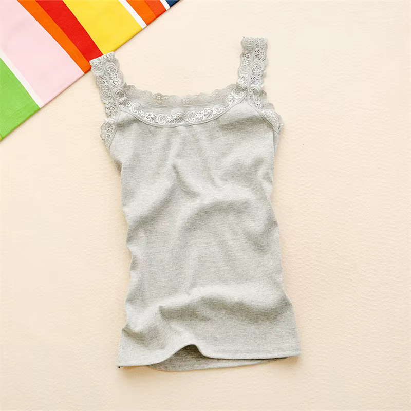 Été femmes sans manches débardeurs moulante tempérament Sexy dentelle Patchwork t-shirt gilet débard