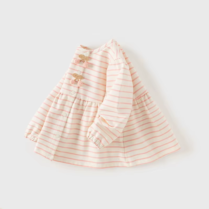 MACGirls-Veste en coton rayée pour bébé, cardigan doux et mignon pour enfants, haut de fête pour enf