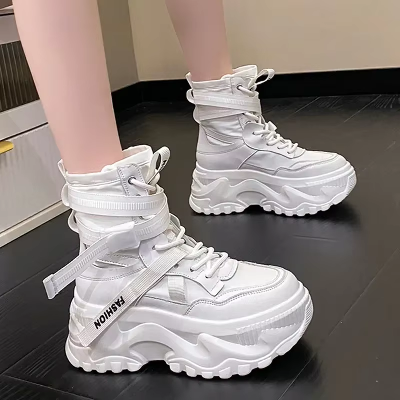 Nouvelle plate-forme baskets femmes croix à lacets chaussures légères décontractées créateur de mode