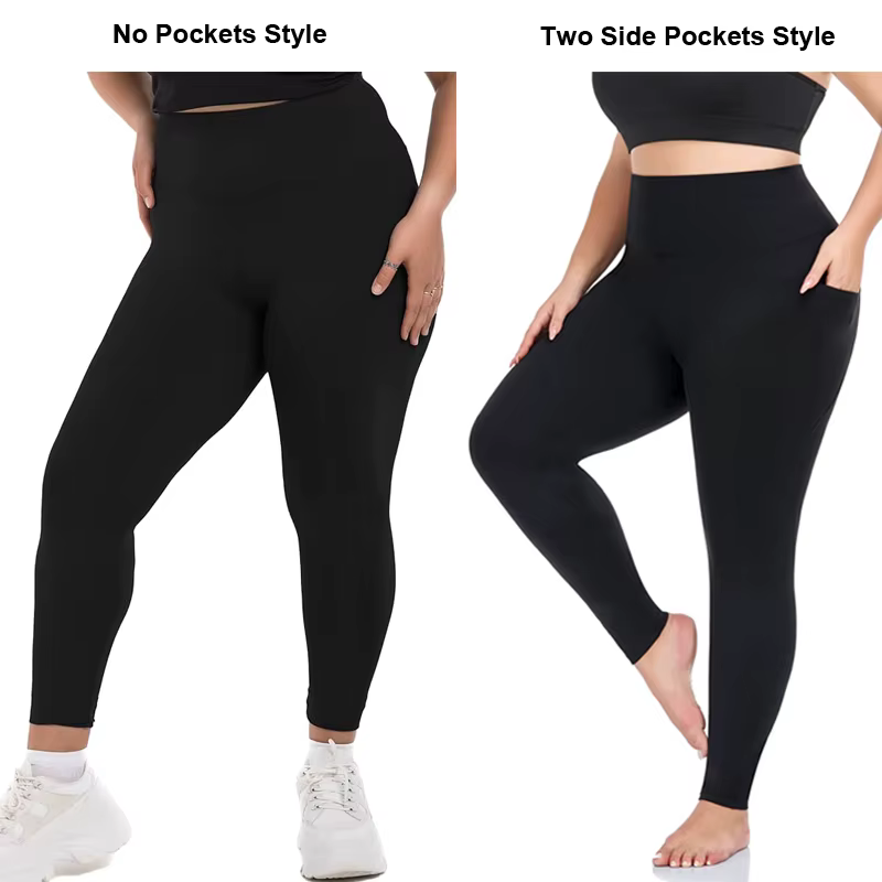 VITALINOVO Leggings grande taille avec poches pour femme taille haute contrôle du ventre pantalon de
