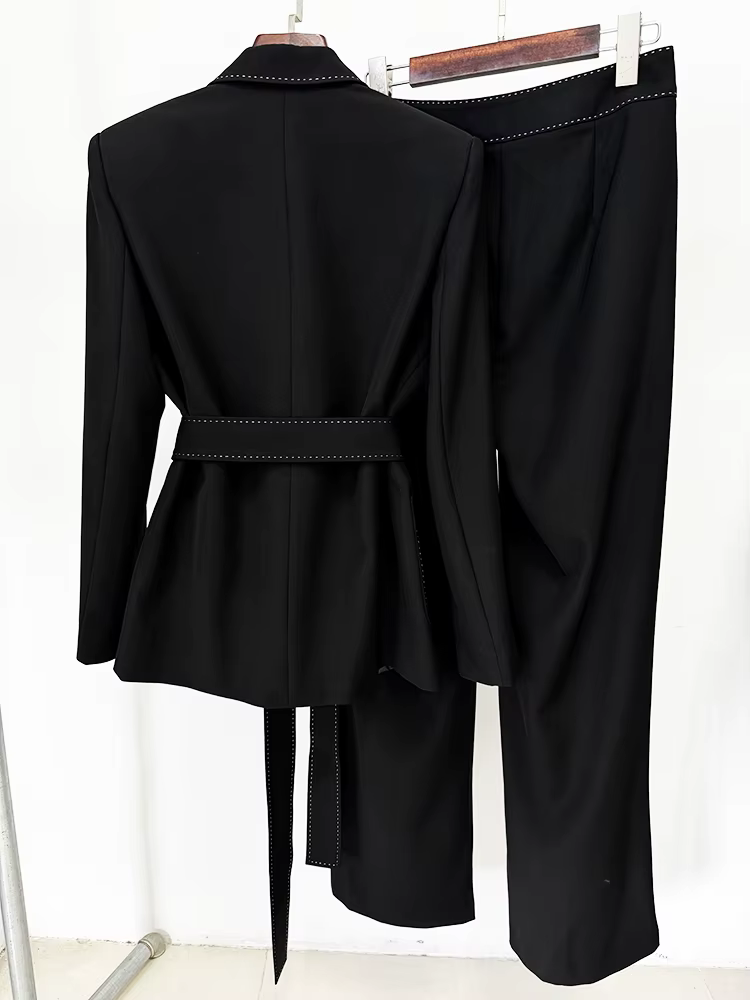 HIGH STREET Nouvelle Collection 2026 Ensemble de Costume Designer pour Femme, Blazer et Pantalon 2 p
