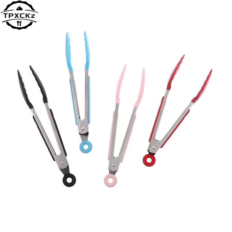 Pince à griller en silicone pour barbecue, cuisine, cuisson, salade, pince de service, pince à pince