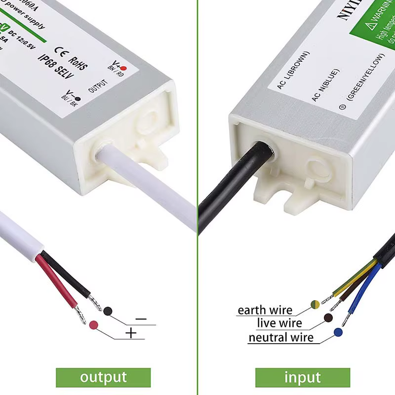 Alimentation de commutation étanche DC 12V 24V, transformateur d'éclairage LED extérieur IP67 ~ IP68