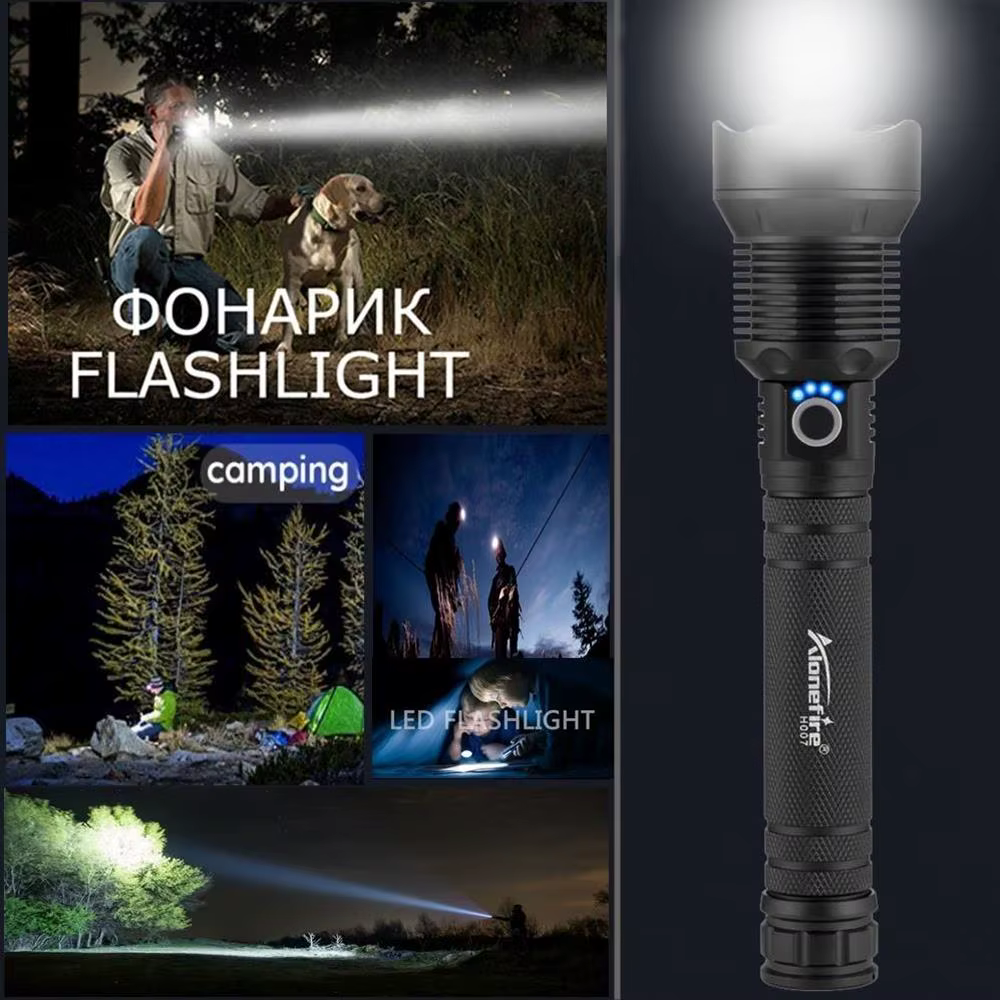 4000Lumen Zoom XHP70 LED lampe de poche haute puissance USB Rechargeable torche extérieure chasse Ca