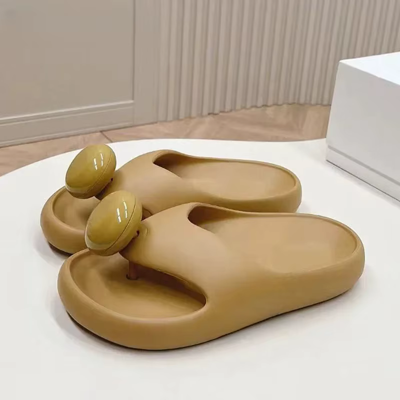 Tongs en cuir à bout rond pour femmes, pantoufles de qualité supérieure, sandales concises solides, 