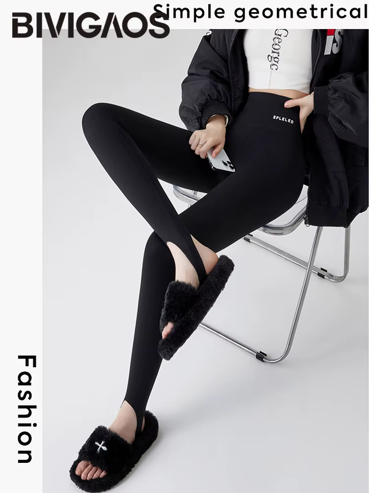 BIVIGAOS automne hiver nouveau lapin polaire épaissir bottes Leggings femmes mince pied pantalon Yog
