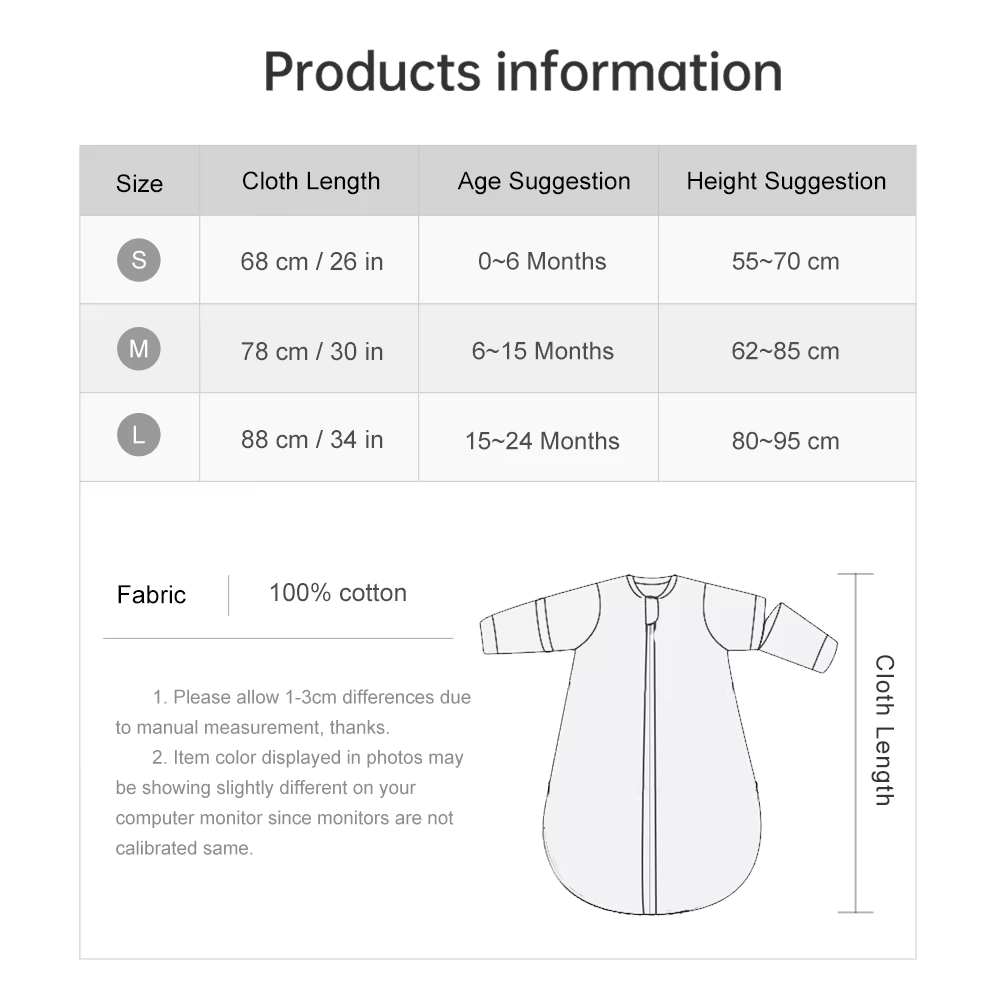 Sac de couchage pour bébé, manches amovibles, gaze fine et respirante en coton, conception à fermetu
