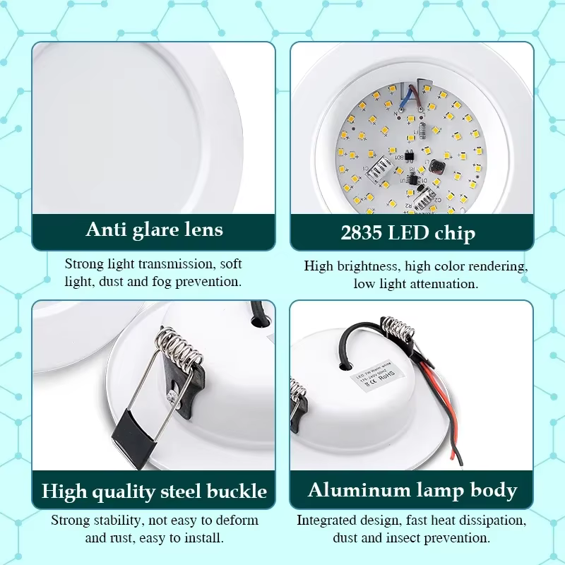 Lot de 10 spots LED encastrables blancs 5W 9W 12W 15W 18W, plafonnier LED rond DC 12V 24V AC 110V 22