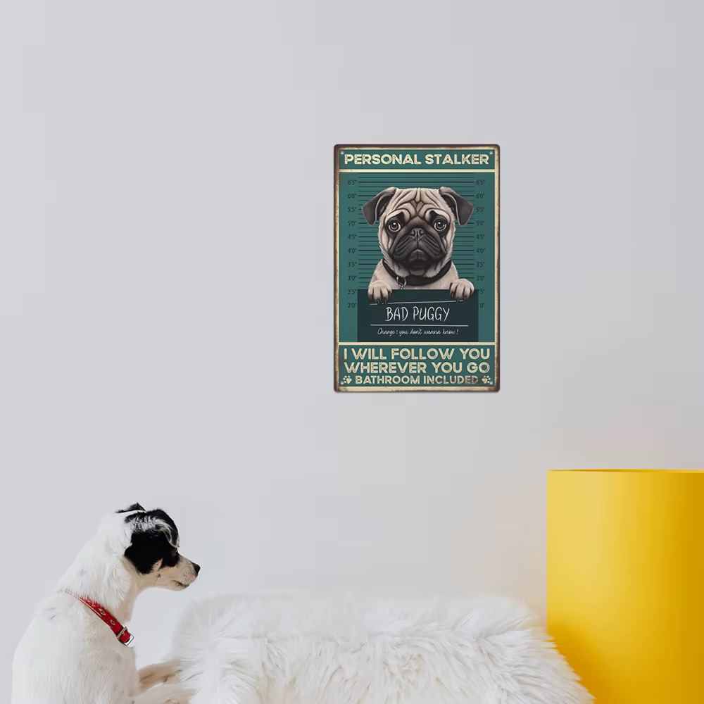 Putuo Decor-Panneau en métal PDPDog vintage, décor d'art mural rétro pour la maison, la salle de bai