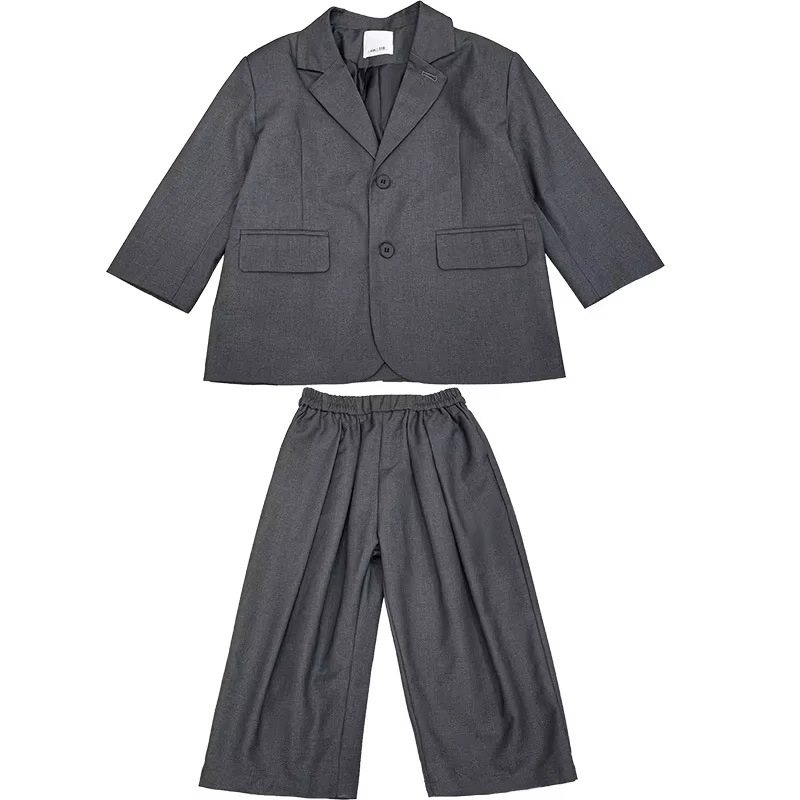 Ensembles de blazers décontractés pour garçons, veste et pantalon gris adt, uniformes de mariage tre