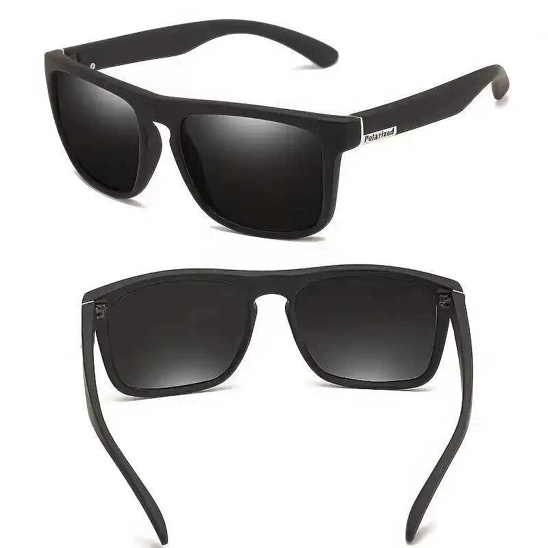 Lunettes de soleil carrées polarisées pour hommes et femmes, lunettes de soleil en plastique vintage