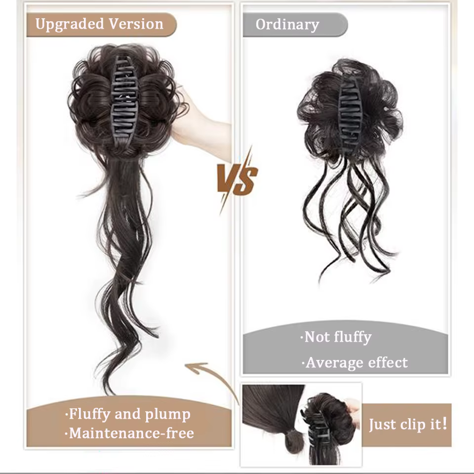 Perruque synthétique extra-longue style chignon barbe de dragon, rétro coréen, élégante et décontrac