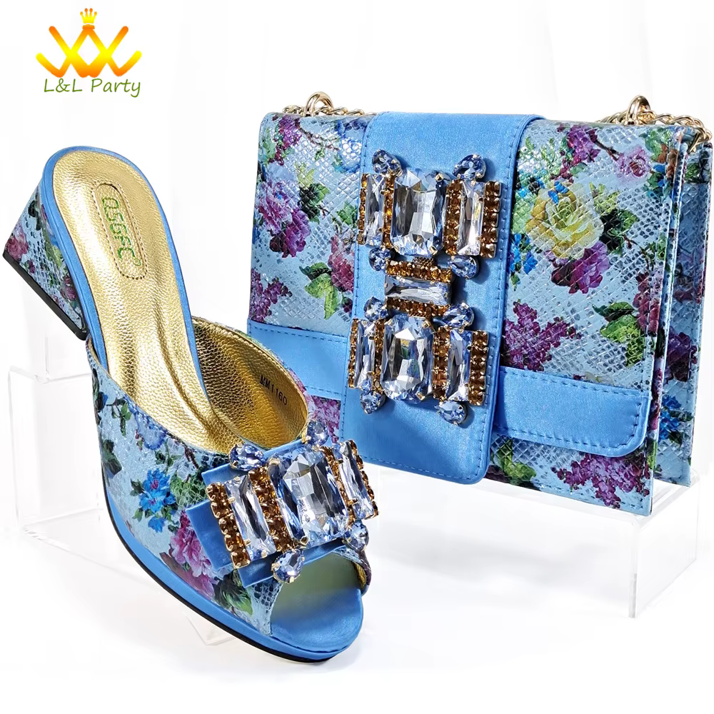 Ensemble de Chaussures et Sacs Italiens en Papier Vert, Pantoufles de Haute Qualité, Design Spécial,