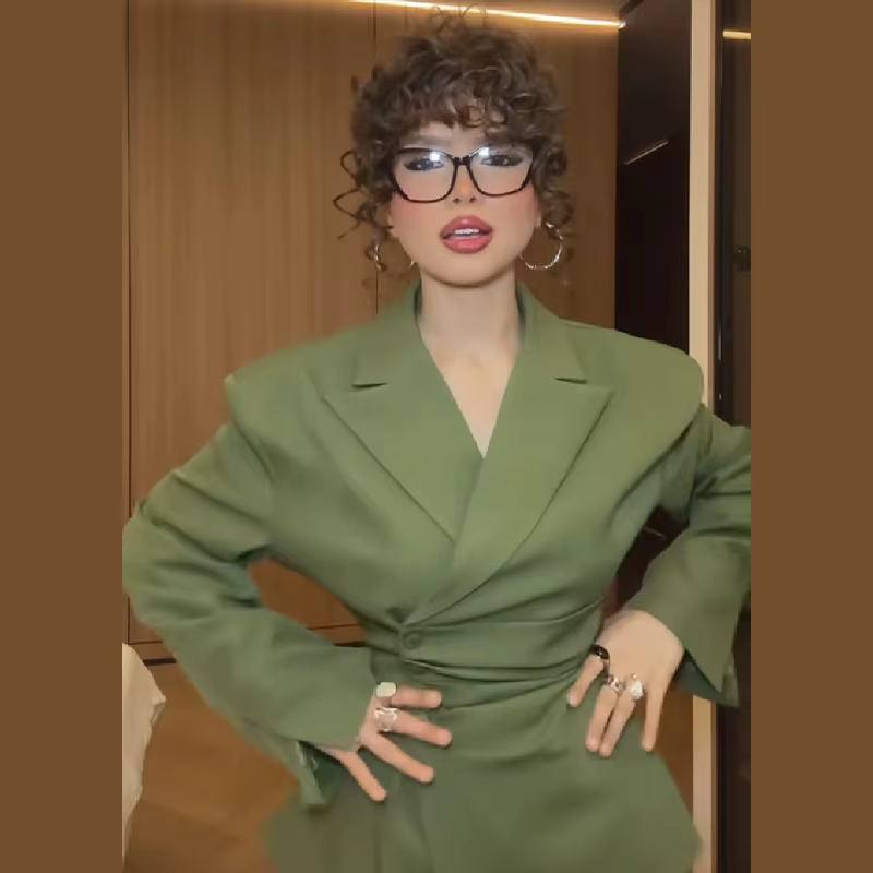 Ensemble blazer plissé cintré à boutons pour femme 2026 – Veste de bureau à épaulettes et revers, pa