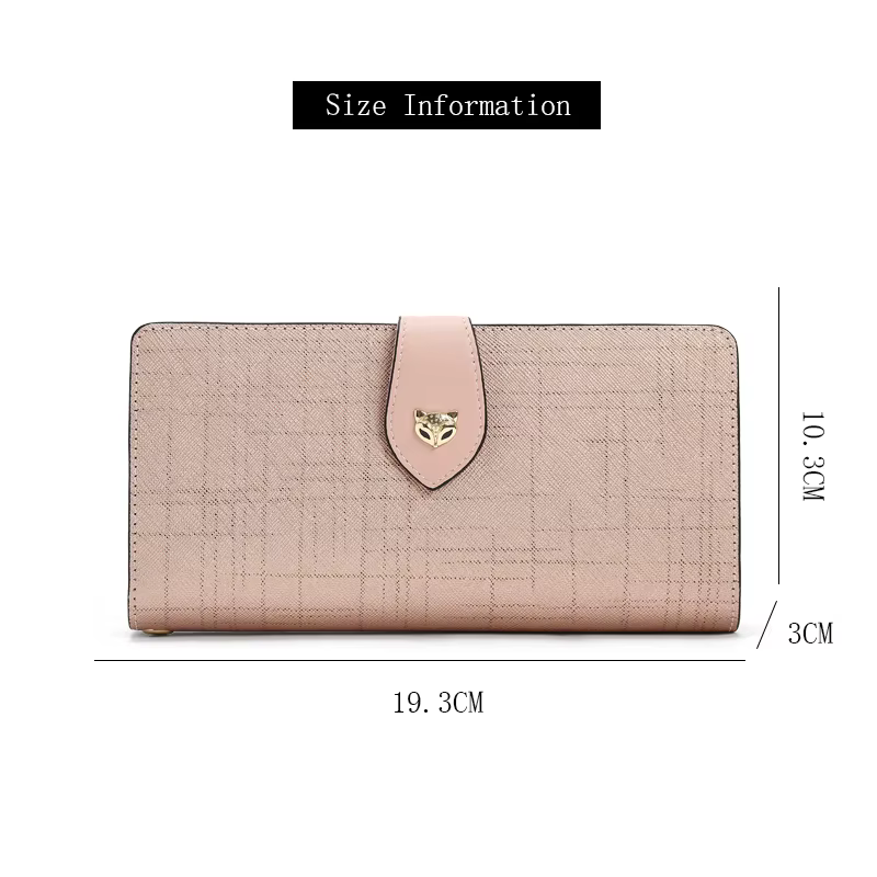 FOXER Portefeuille long de luxe pour femme en cuir fendu, élégant porte-cartes, pochette multi-carte