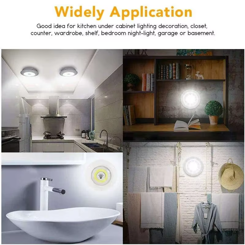 Lampe de nuit LED sans fil avec télécommande, 3W, super lumineuse, COB, sous éclairage, intensité va